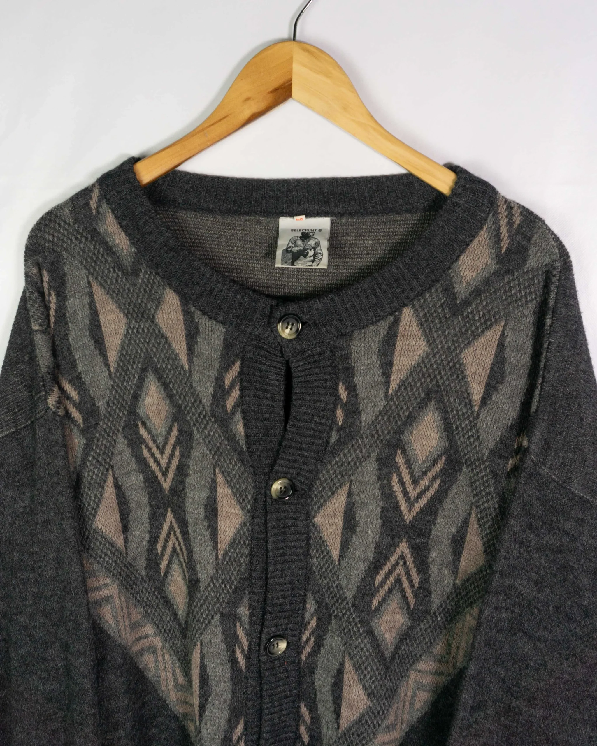 Cárdigan vintage 90s gris L - Lacaie Vintage Cárdigan vintage 90s gris L - Imagen 2