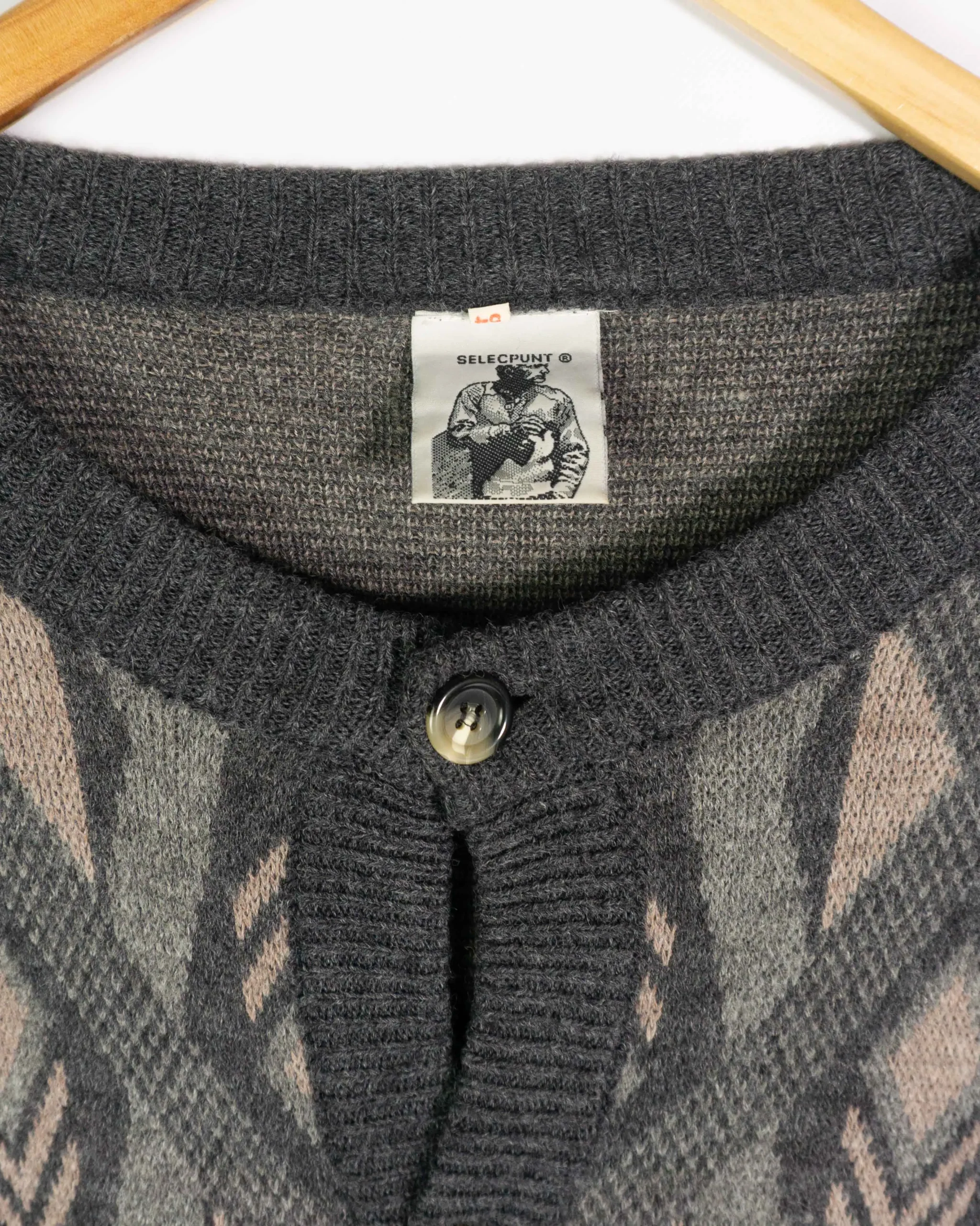 Cárdigan vintage 90s gris L - Lacaie Vintage Cárdigan vintage 90s gris L - Imagen 3