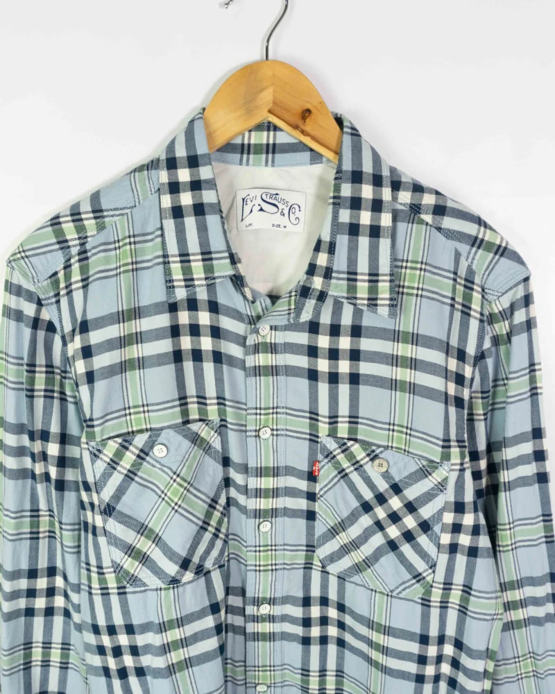 Camiseta de cuadros Levis vintage 00s M - Imagen 2 - Lacaie Vintage