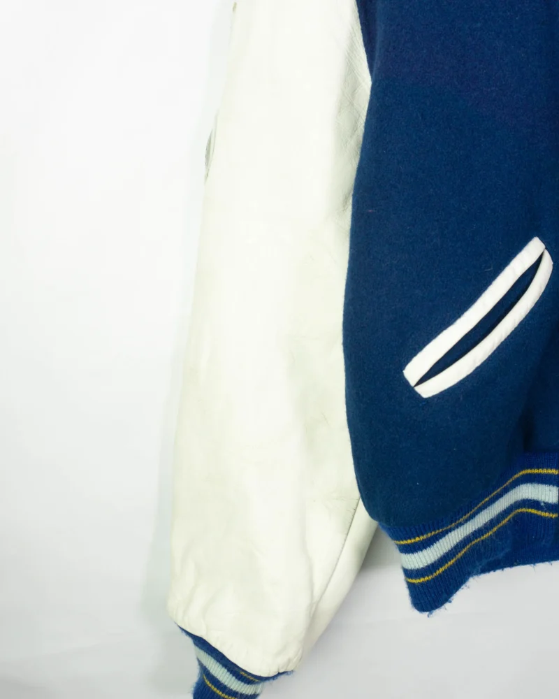 Chaqueta bomber vintage 90s azul/blanco M - Imagen 3 - Lacaie Vintage