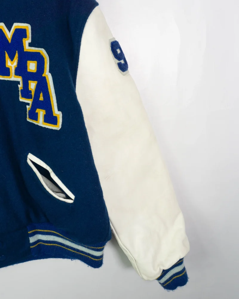 Chaqueta bomber vintage 90s azul/blanco M - Imagen 4 - Lacaie Vintage