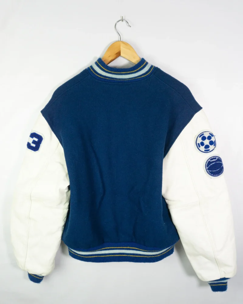 Chaqueta bomber vintage 90s azul/blanco M - Imagen 7 - Lacaie Vintage