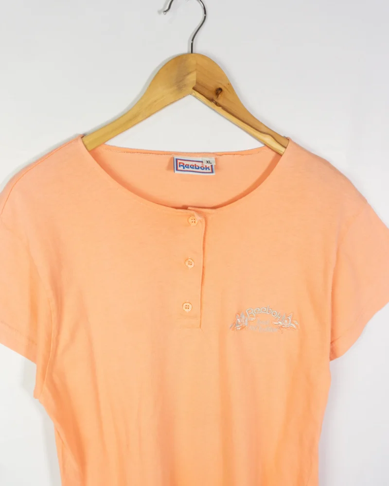 Camiseta mujer Reebok vintage 90s naranja XL - Imagen 2 - Lacaie Vintage