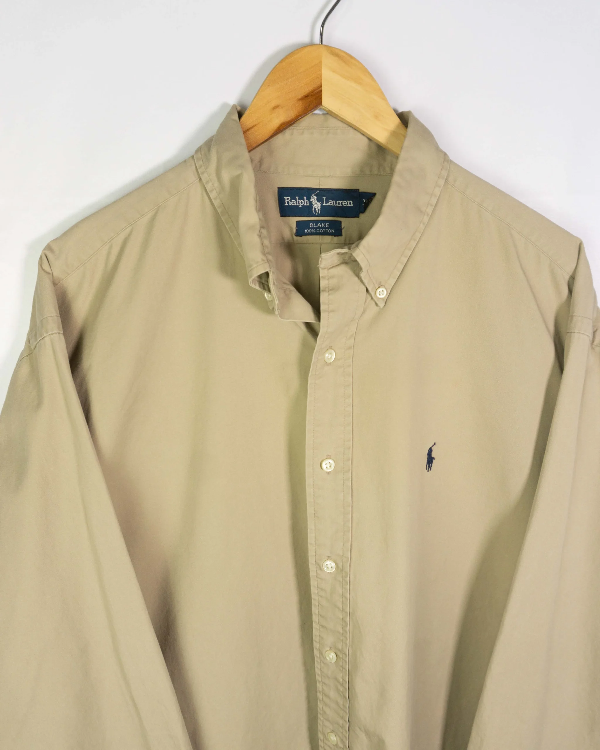 Camisa Ralph Lauren vintage 90s beige XL - Lacaie Vintage Camisa Ralph Lauren vintage 90s beige XL - Imagen 2 - Lacaie Vintage