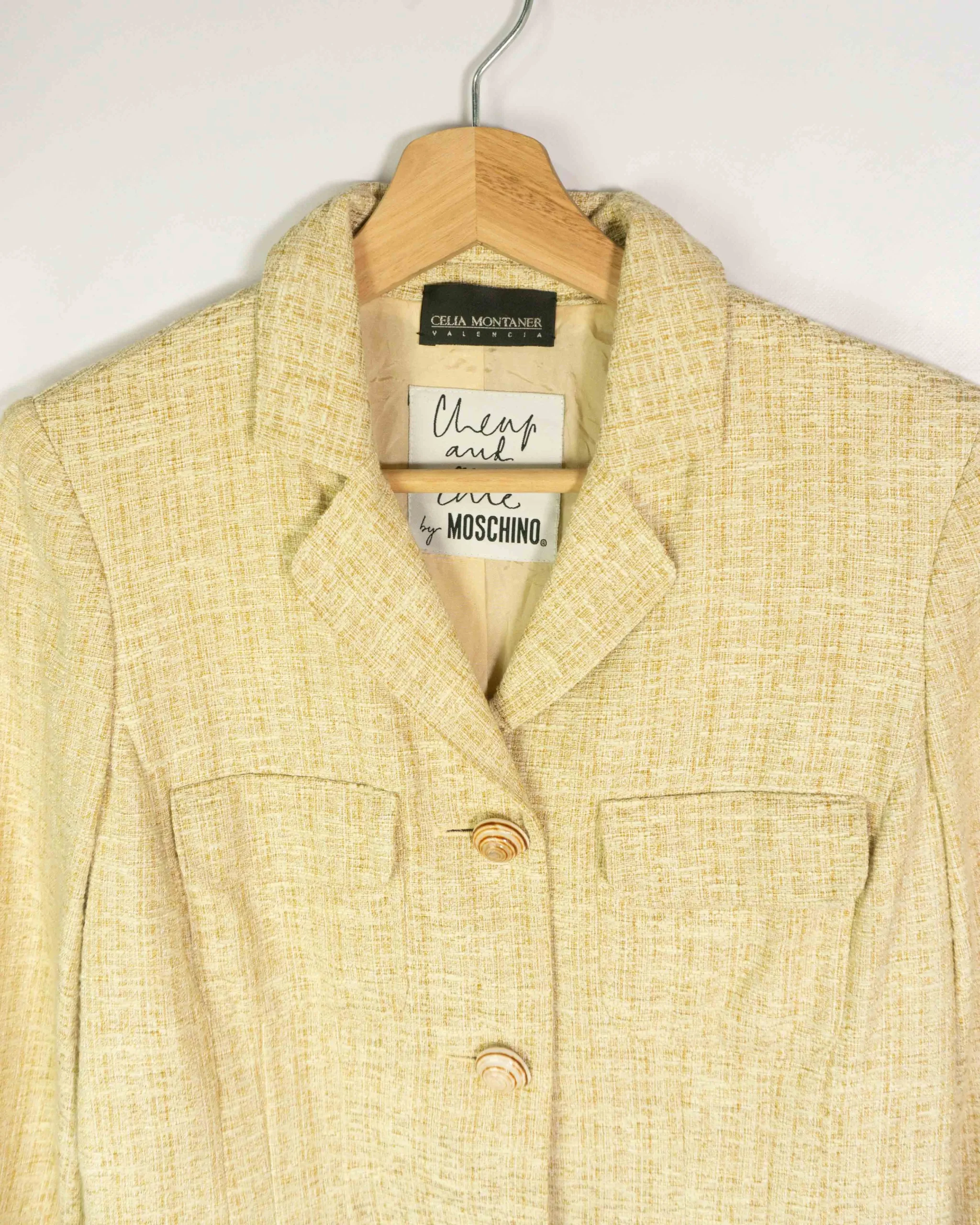 Chaqueta blazer Moschino beige M - Lacaie Vintage Chaqueta blazer Moschino beige M - Imagen 2 - Lacaie Vintage