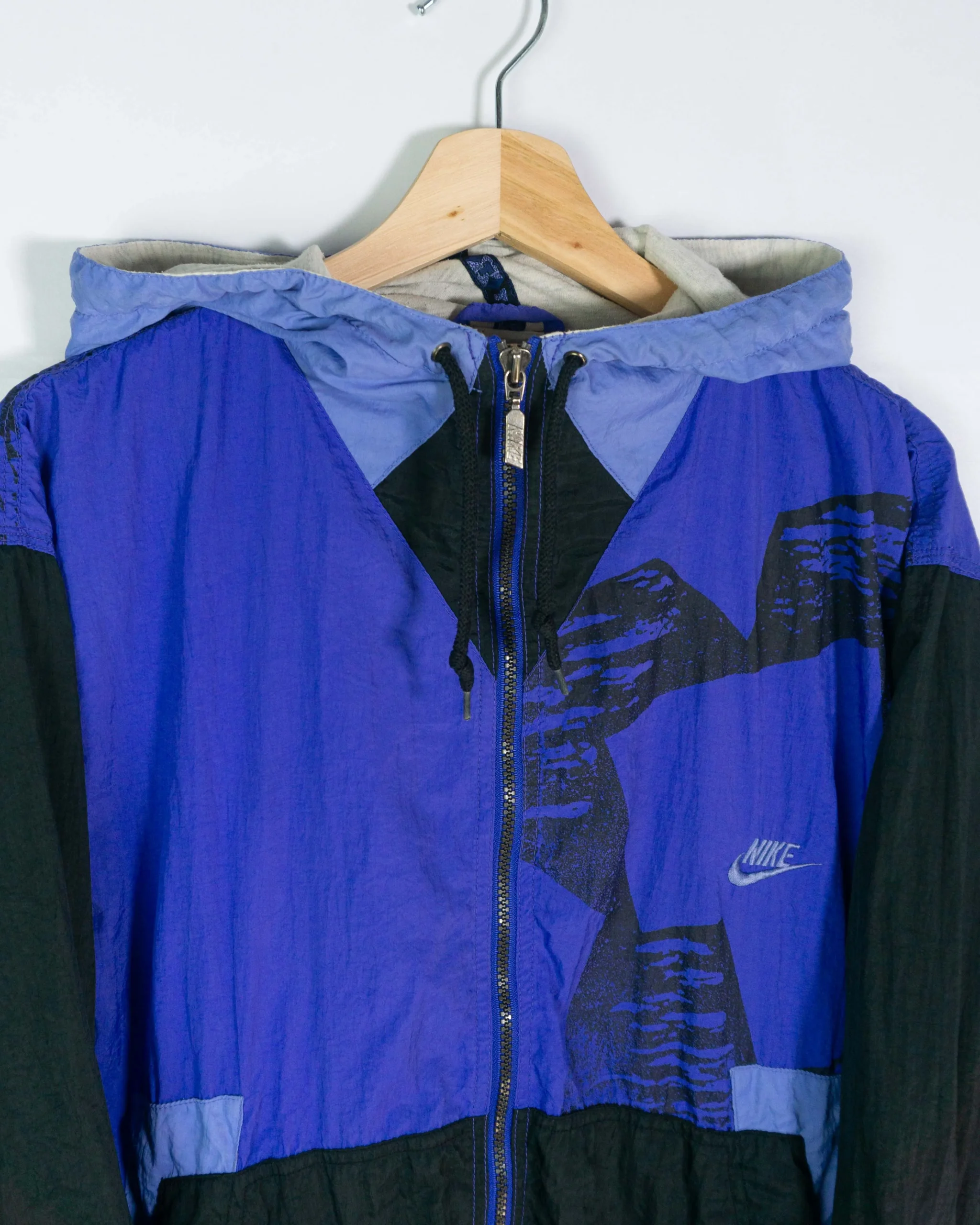 Chaqueta deportiva Nike vintage 90s azul/negro M - Lacaie Vintage Chaqueta deportiva Nike vintage 90s azul/negro M - Imagen 2