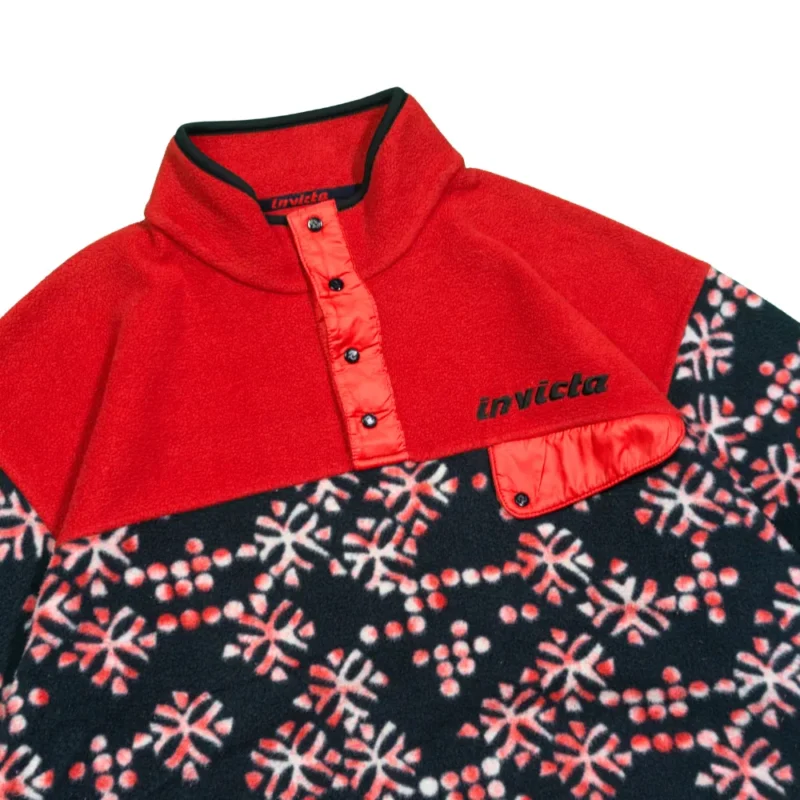 Forro polar Invicta vintage 90s rojo/negro L - Imagen 2 - Lacaie Vintage