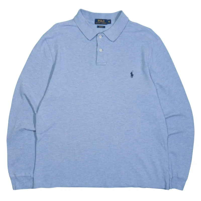 Polo manga larga Ralph Lauren azul claro M
