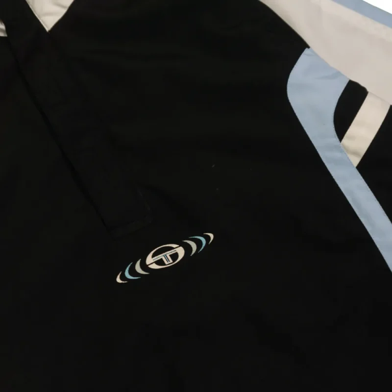 Abrigo 1/4 zip Sergio Tacchini vintage 00s negro/turquesa/blanco M - Imagen 2 - Lacaie Vintage