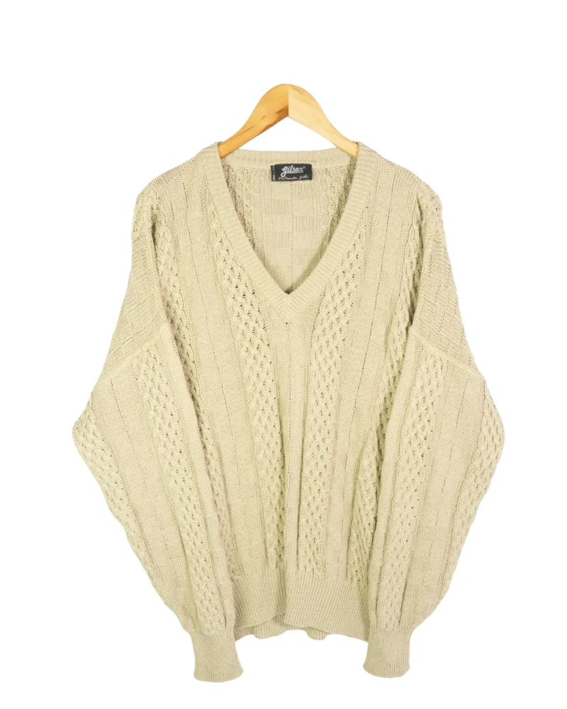 Jersey beige vintage 90s marrón L