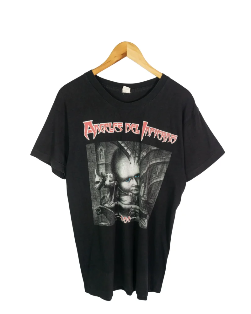 Camiseta Angeles Del Infierno Fruit Of The Loom negra M - Lacaie Vintage