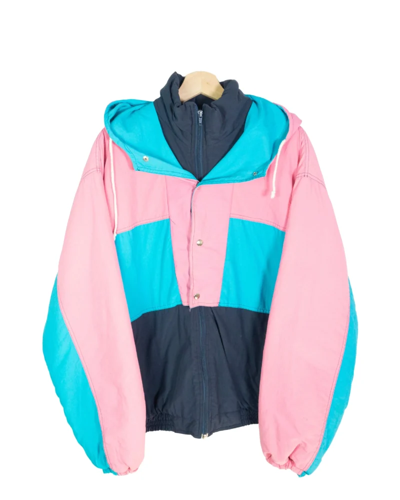 Abrigo acolchado vintage 90s block colors M - Lacaie Vintage Abrigo acolchado vintage 90s block colors M - Lacaie Vintage