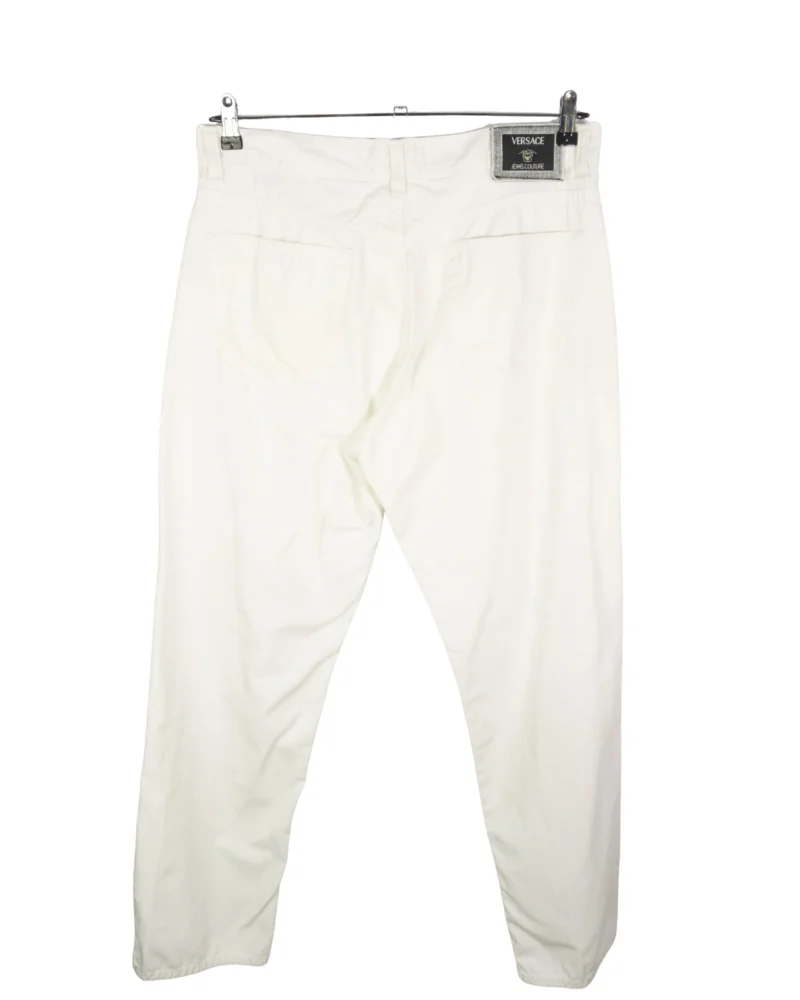 Pantalón Versace vintage 90s blanco 38 - Lacaie Vintage