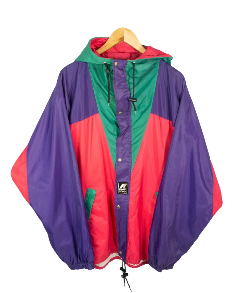 Cortavientos K-way azul/morado/verde L - Lacaie Vintage