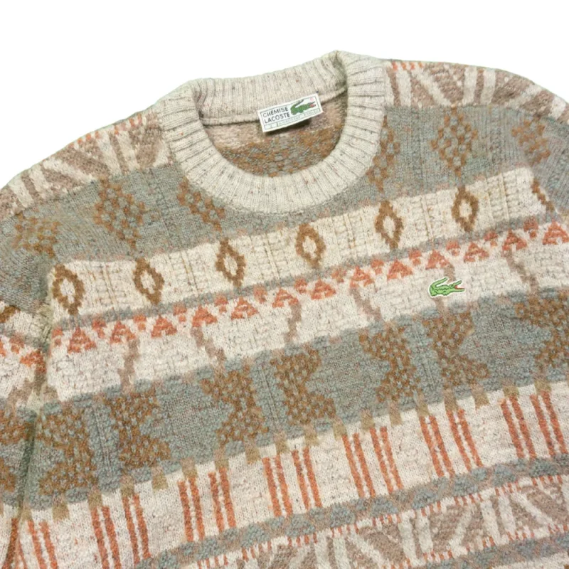 Jersey Lacoste vintage 90s étnico M - Imagen 2 - Lacaie Vintage