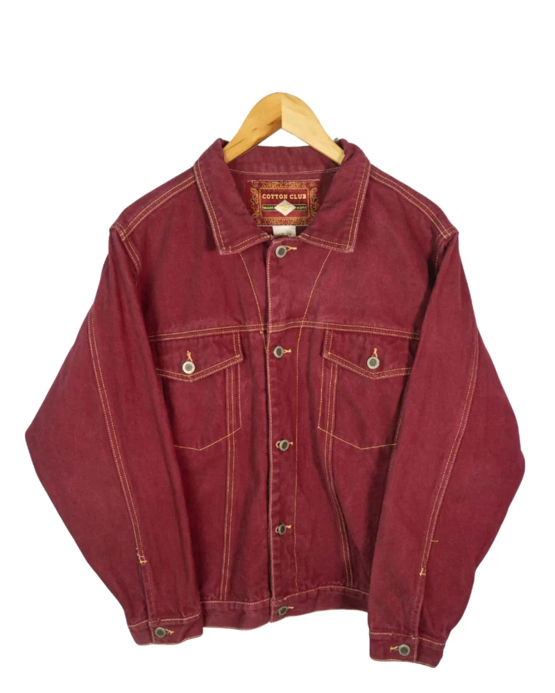 Chaqueta vaquera vintage 90s burdeos M - Lacaie Vintage