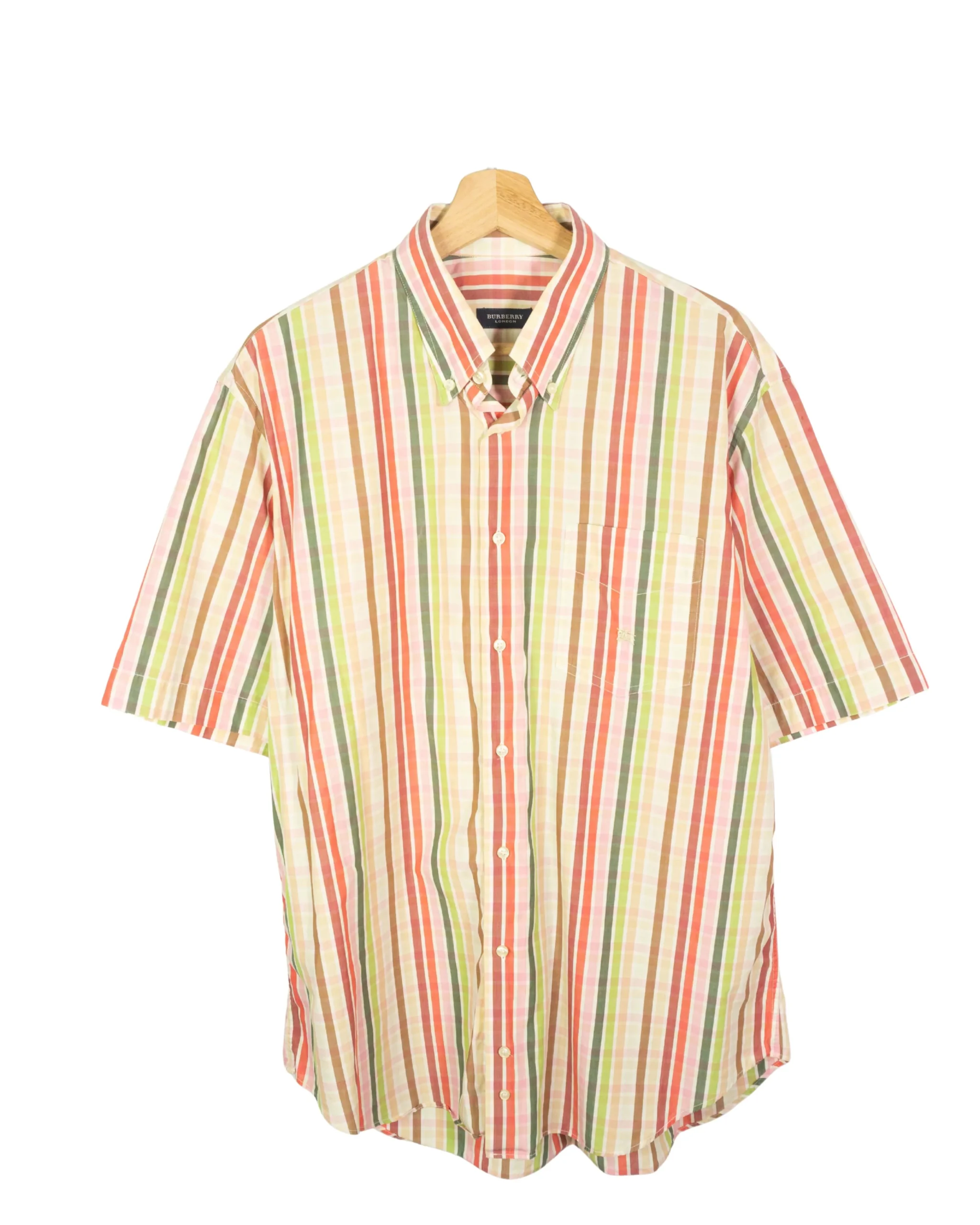 Camisa manga corta de rayas Burberrys vintage 00s XL - Lacaie Vintage Camisa manga corta de rayas Burberrys vintage 00s XL - Lacaie Vintage