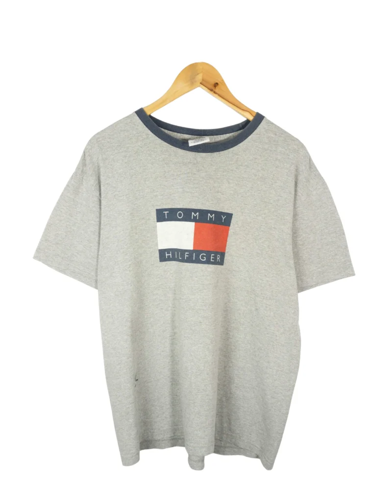 Camiseta Tommy Hilfiger vintage 90s gris M - Lacaie Vintage