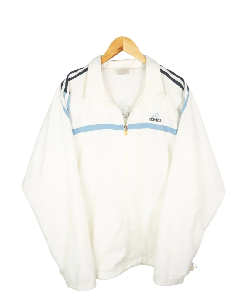 Chaqueta deportiva Adidas vintage 00s blanca/azul L - Lacaie Vintage