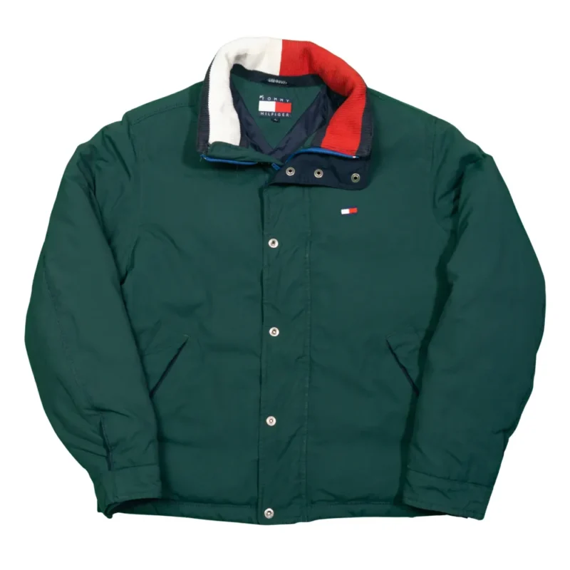 Abrigo de plumas Tommy Hilfiger vintage 90s verde S oversize - Lacaie Vintage