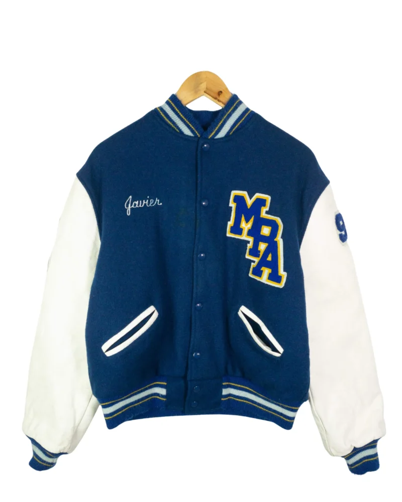 Chaqueta bomber vintage 90s azul/blanco M - Lacaie Vintage