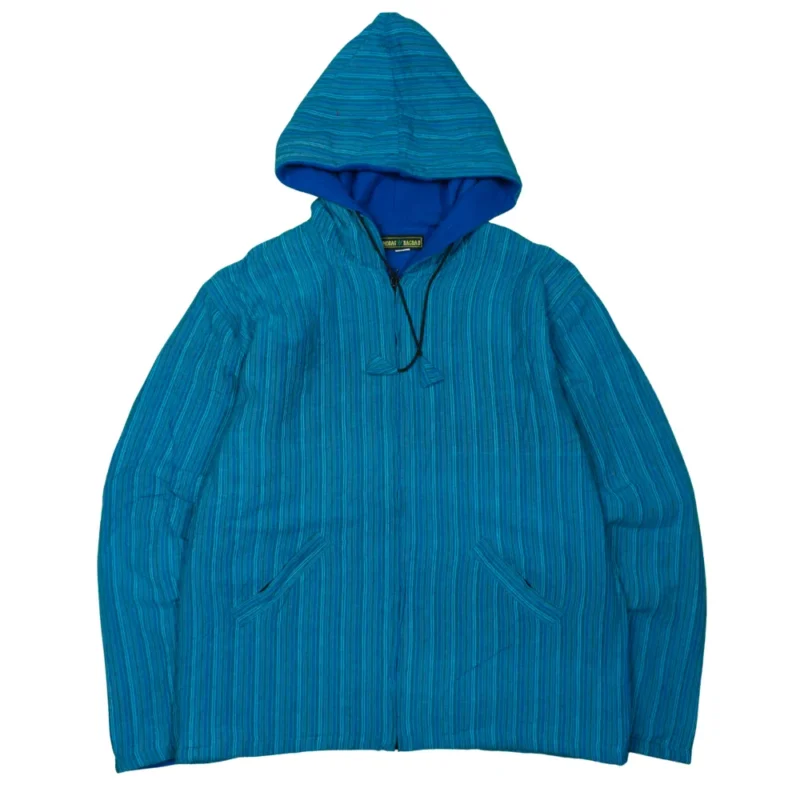 Chaqueta de rayas étnica vintage 90s azul L