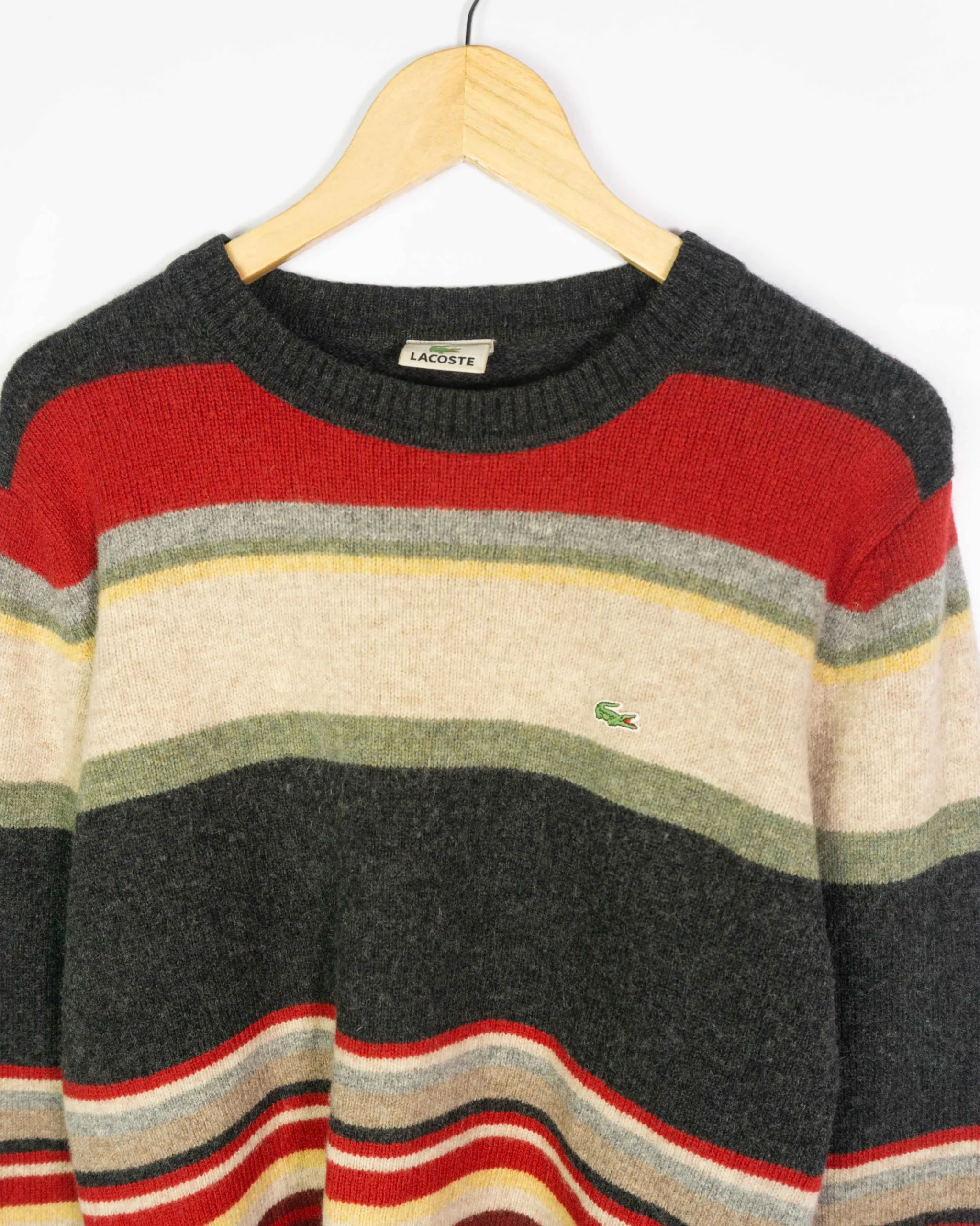 Jersey de lana de rayas Lacoste vintage 00s M - Lacaie Vintage Jersey de lana de rayas Lacoste vintage 00s M - Imagen 2
