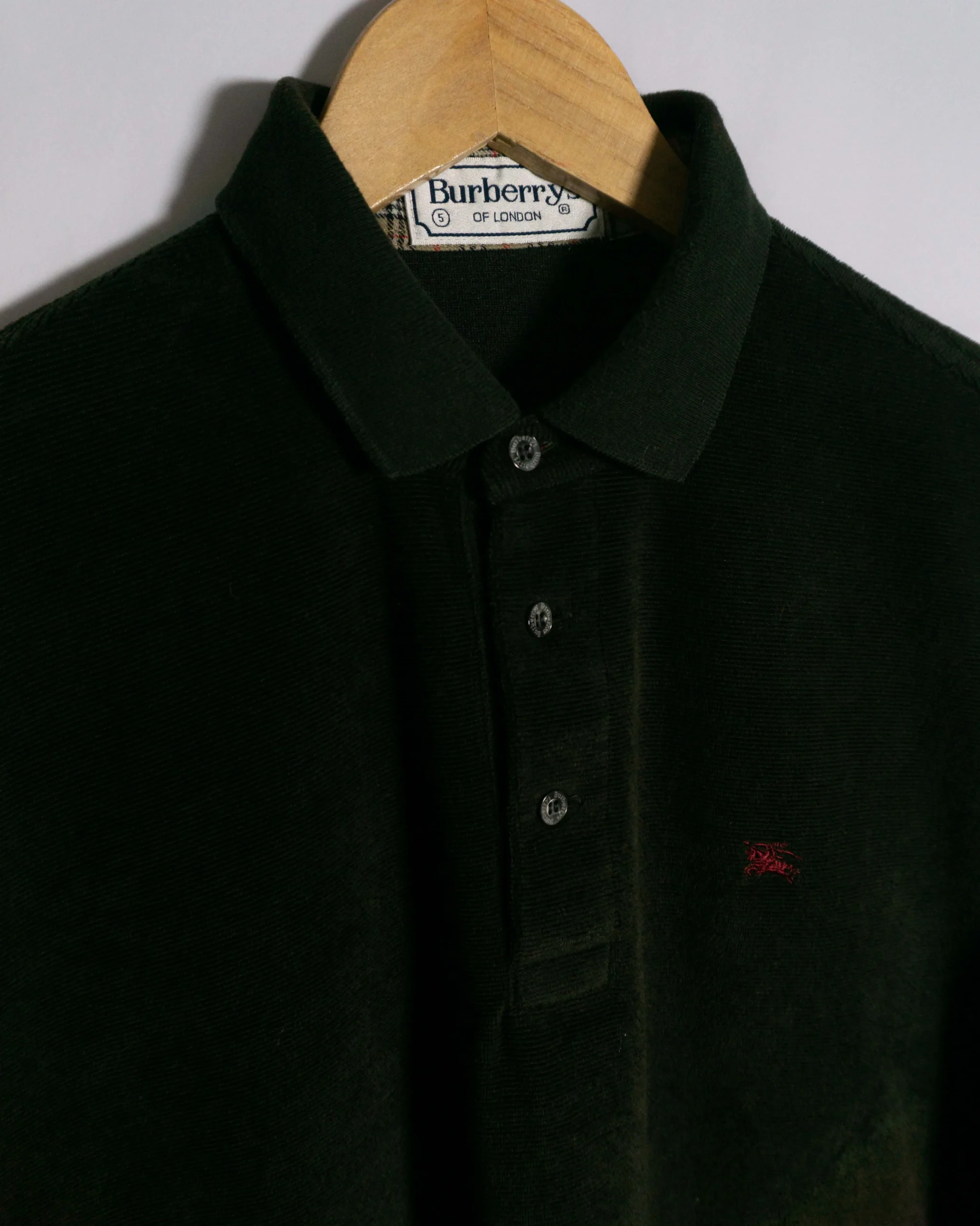 Polo manga larga terciopelo Burberrys vintage 90s L - Lacaie Vintage Polo manga larga terciopelo Burberrys vintage 90s L - Imagen 3