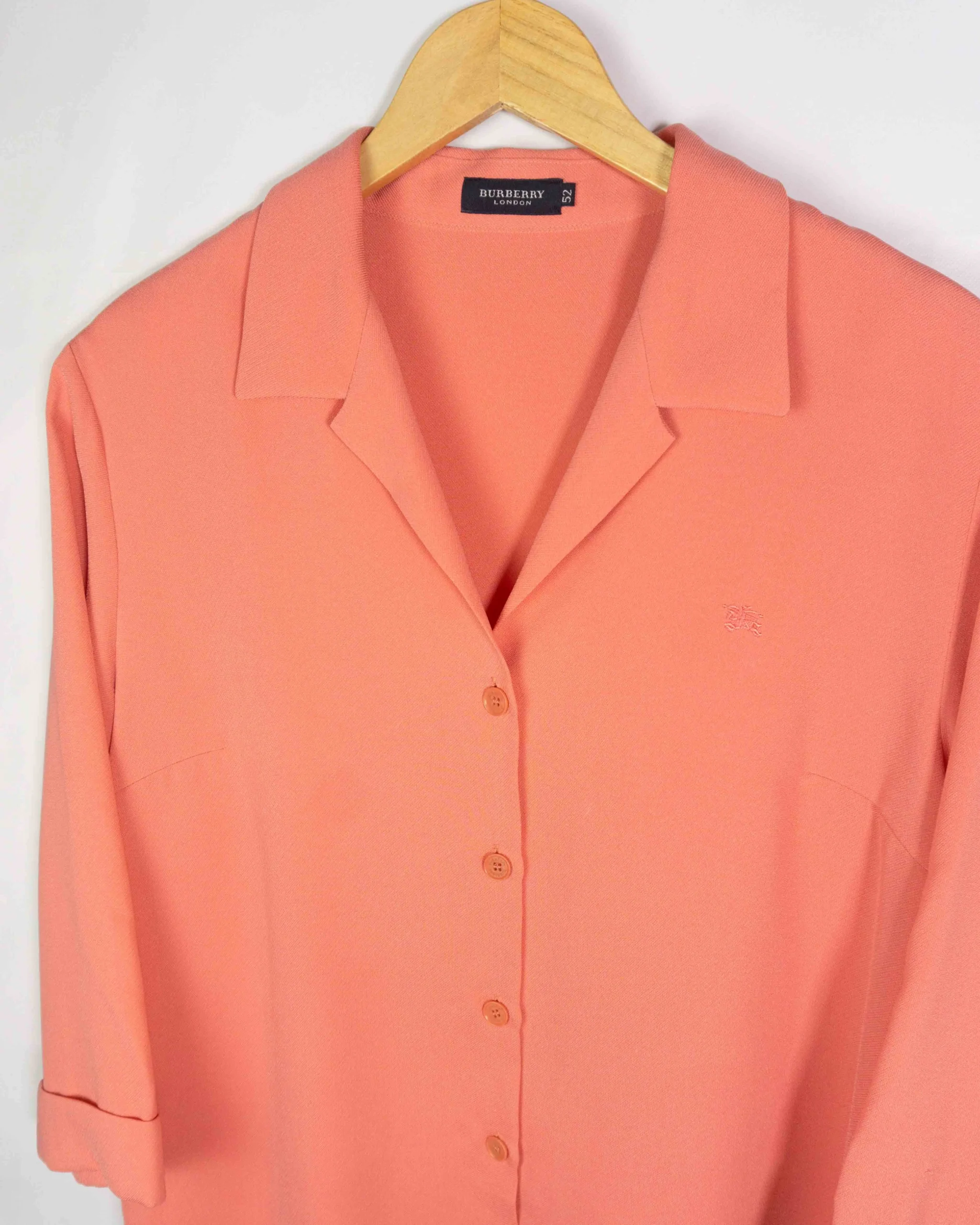 Blusa Burberrys vintage 00s salmón 50 - Lacaie Vintage Blusa Burberrys vintage 00s salmón 50 - Imagen 2