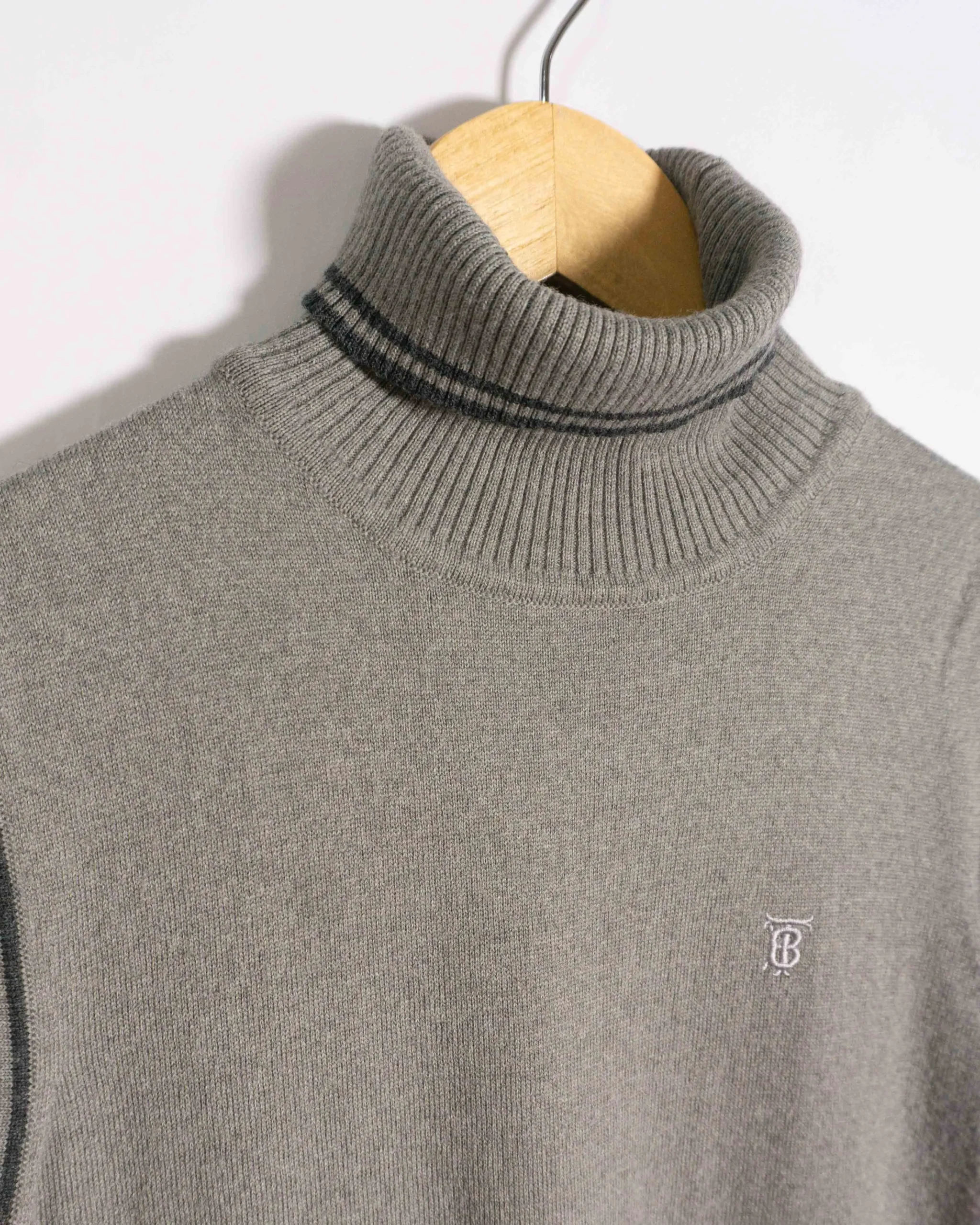 Chaleco cuello alto Thomas Burberrys vintage 00s gris M - Lacaie Vintage Chaleco cuello alto Thomas Burberrys vintage 00s gris M - Imagen 2