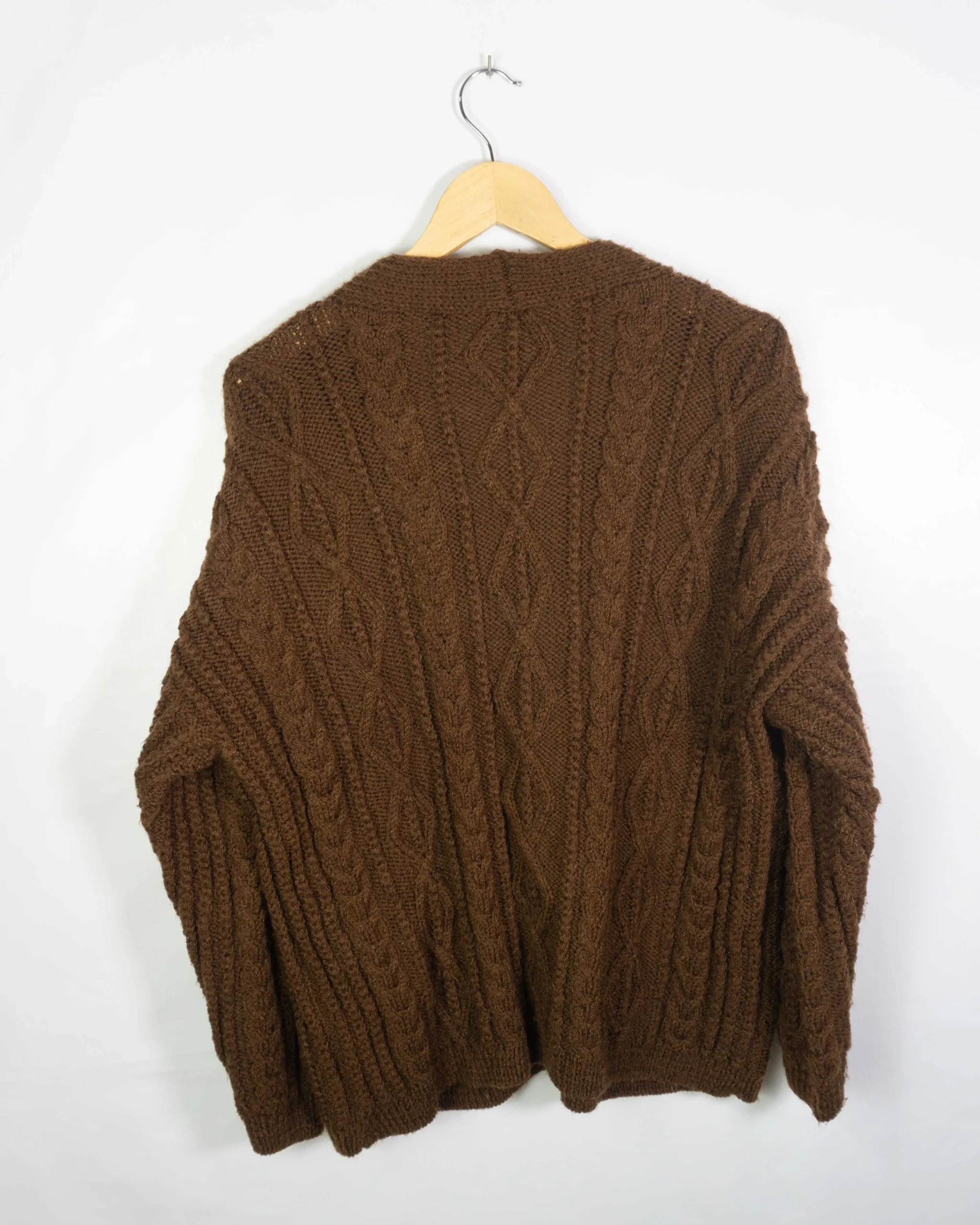 Cardigán con textura vintage 90s marrón L - Lacaie Vintage Cardigán con textura vintage 90s marrón L - Imagen 3