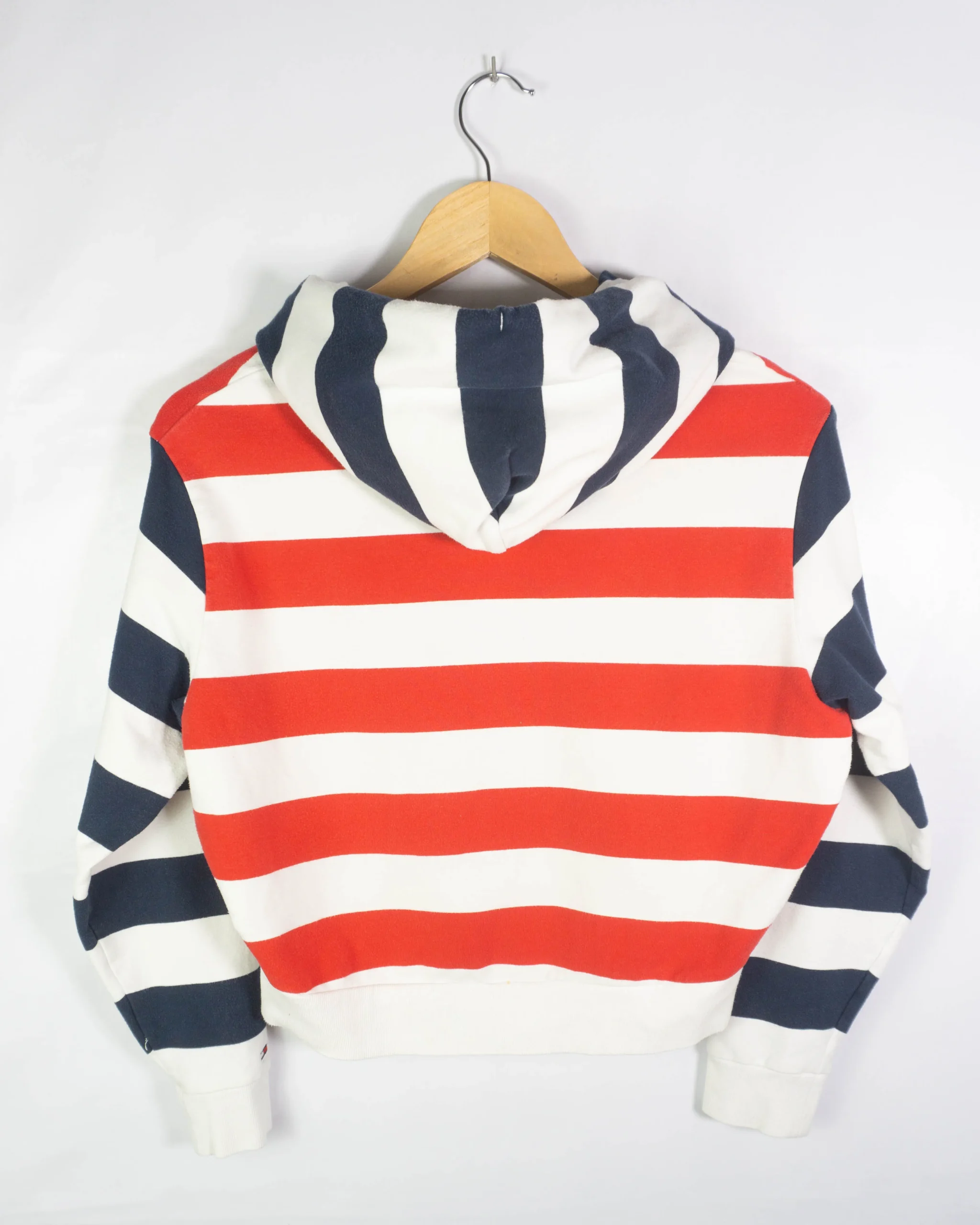 Sudadera crop Tommy Jeans azul marino/rojo/blanco S - Lacaie Vintage Sudadera crop Tommy Jeans azul marino/rojo/blanco S - Imagen 4