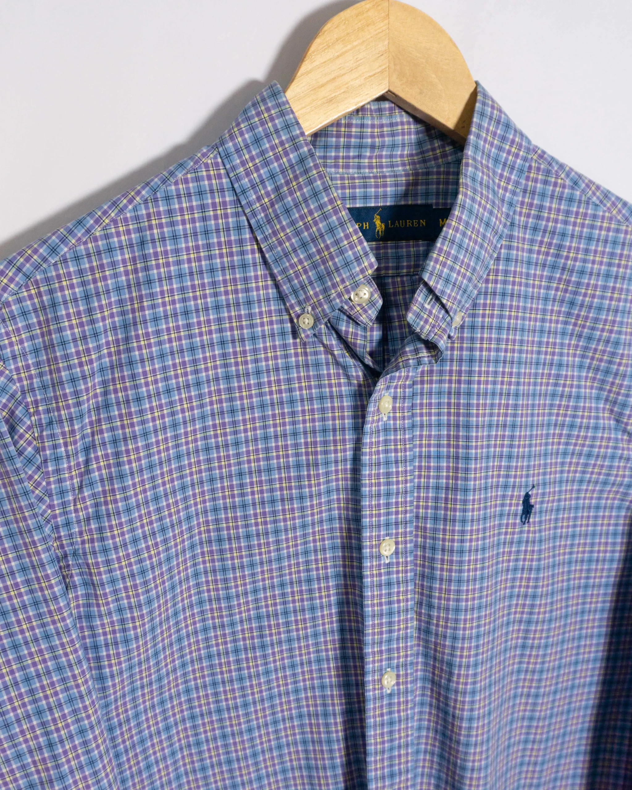 Camisa de cuadros Ralph Lauren azul M - Lacaie Vintage Camisa de cuadros Ralph Lauren azul M - Imagen 2