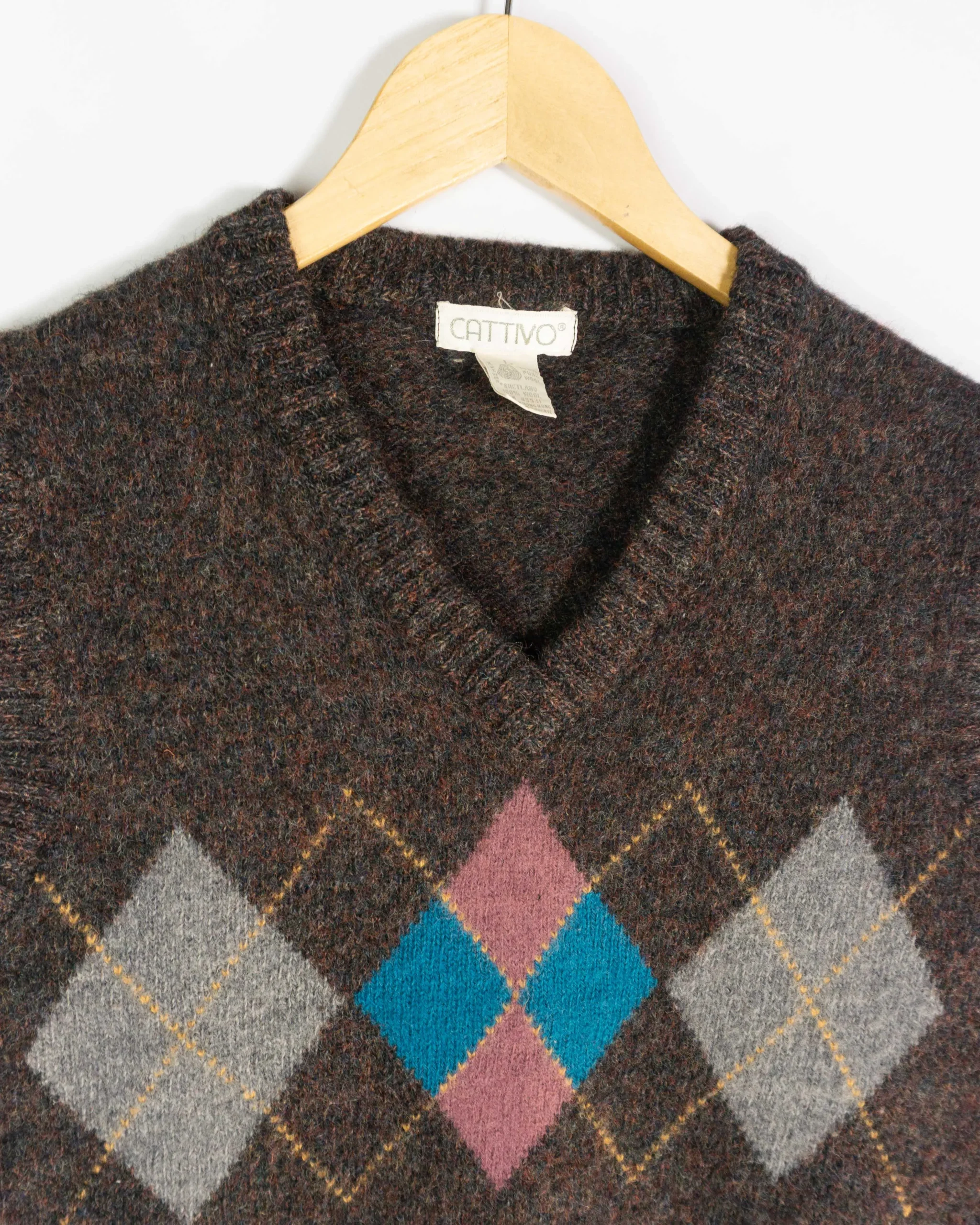 Chaleco de rombos vintage 90s S - Lacaie Vintage Chaleco de rombos vintage 90s S - Imagen 2