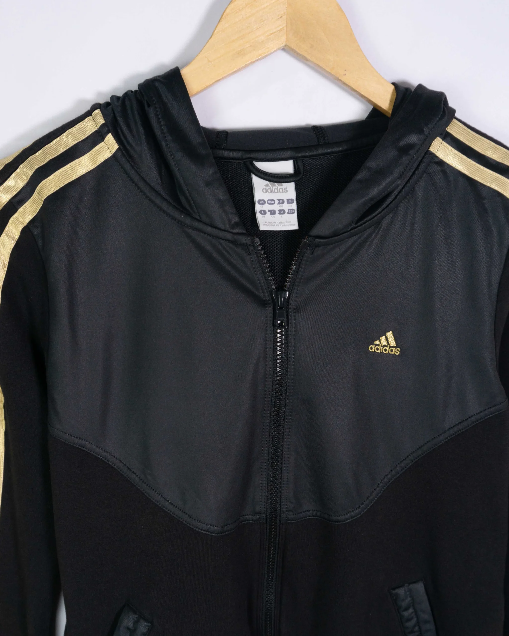 Sudadera con cremallera mujer Adidas negra M - Lacaie Vintage Sudadera con cremallera mujer Adidas negra M - Imagen 2