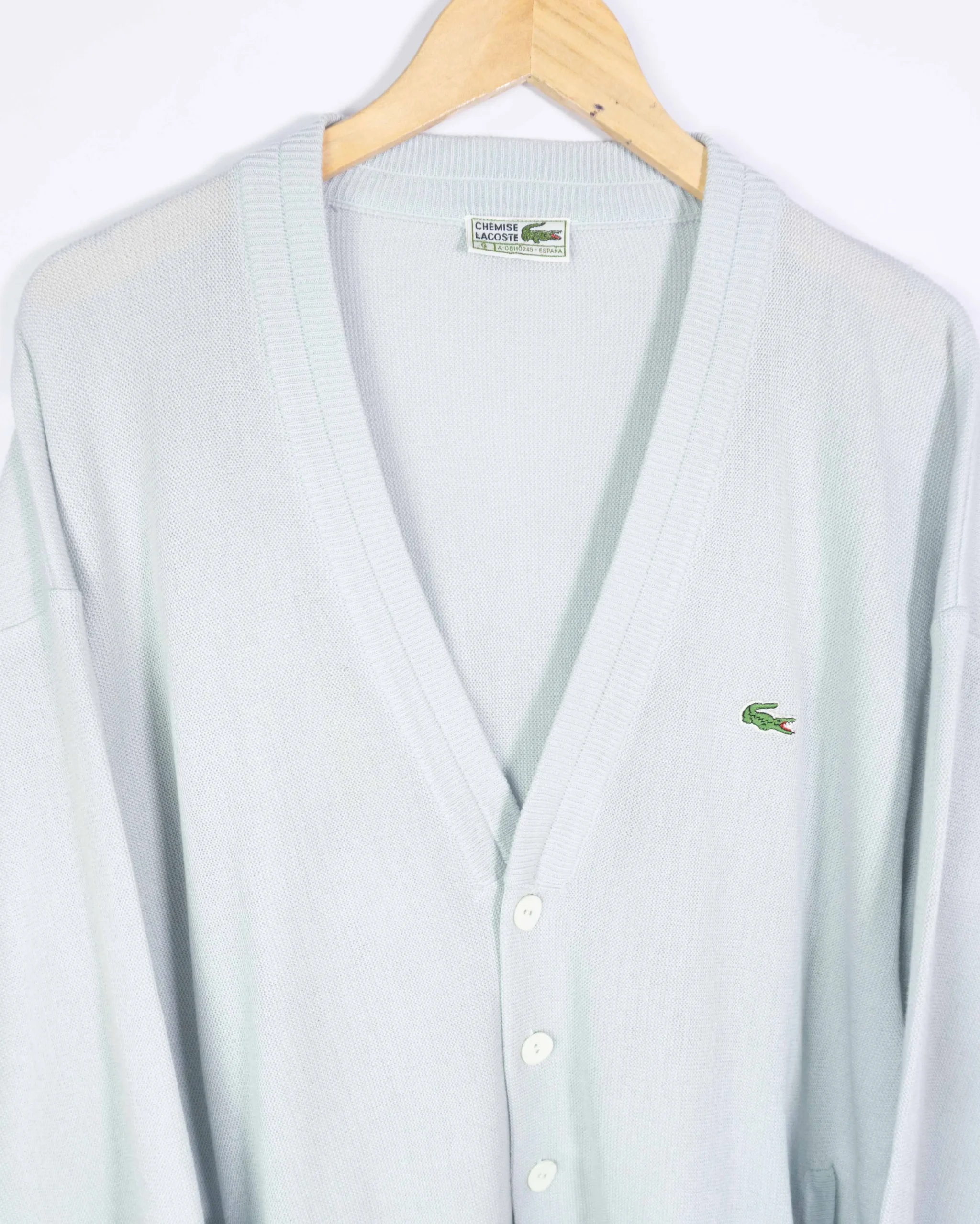 Cárdigan Lacoste vintage 90s turquesa XL - Lacaie Vintage Cárdigan Lacoste vintage 90s turquesa XL - Imagen 2