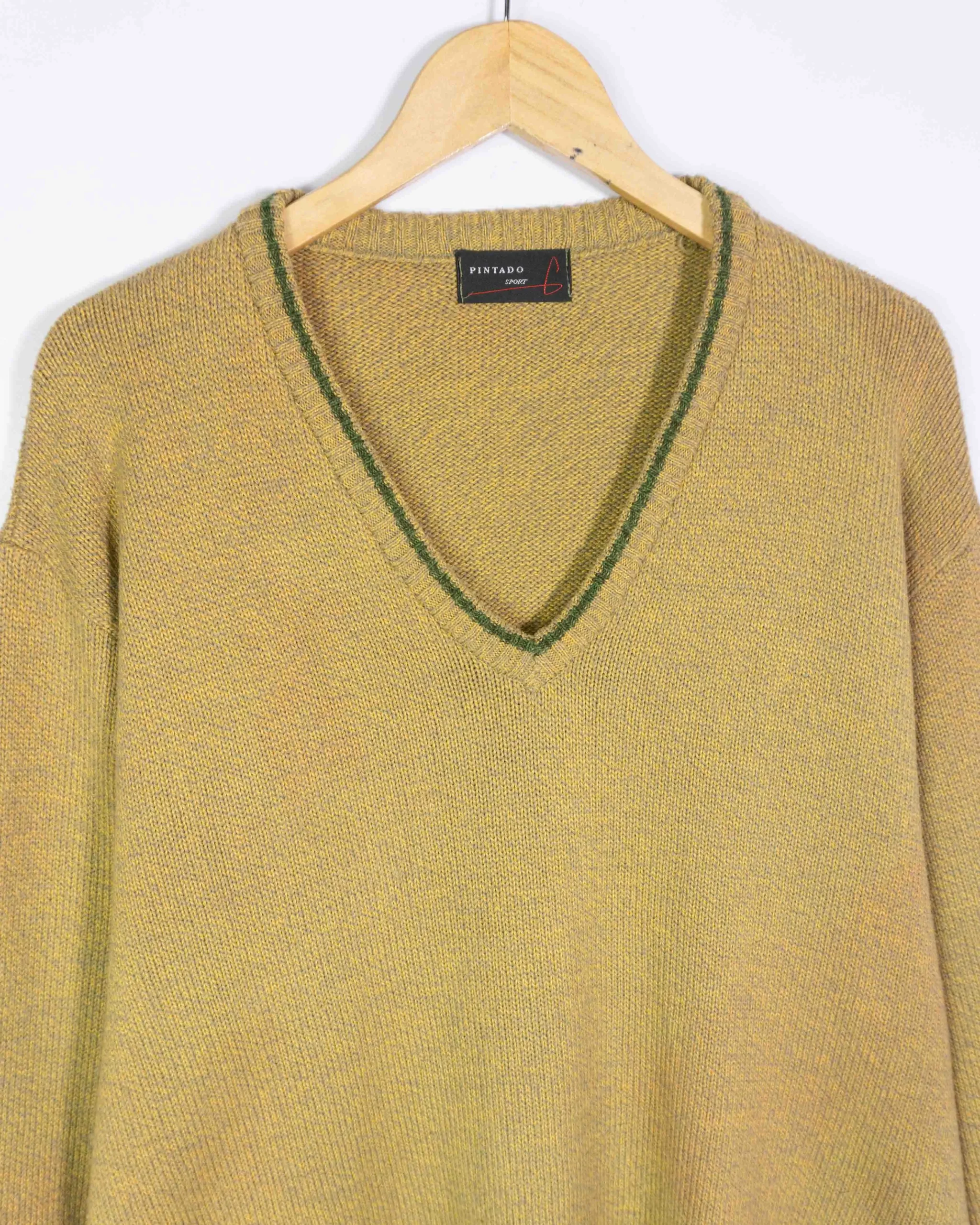 Jersey cuello de pico vintage 90s marrón XL - Lacaie Vintage Jersey cuello de pico vintage 90s marrón XL - Imagen 2