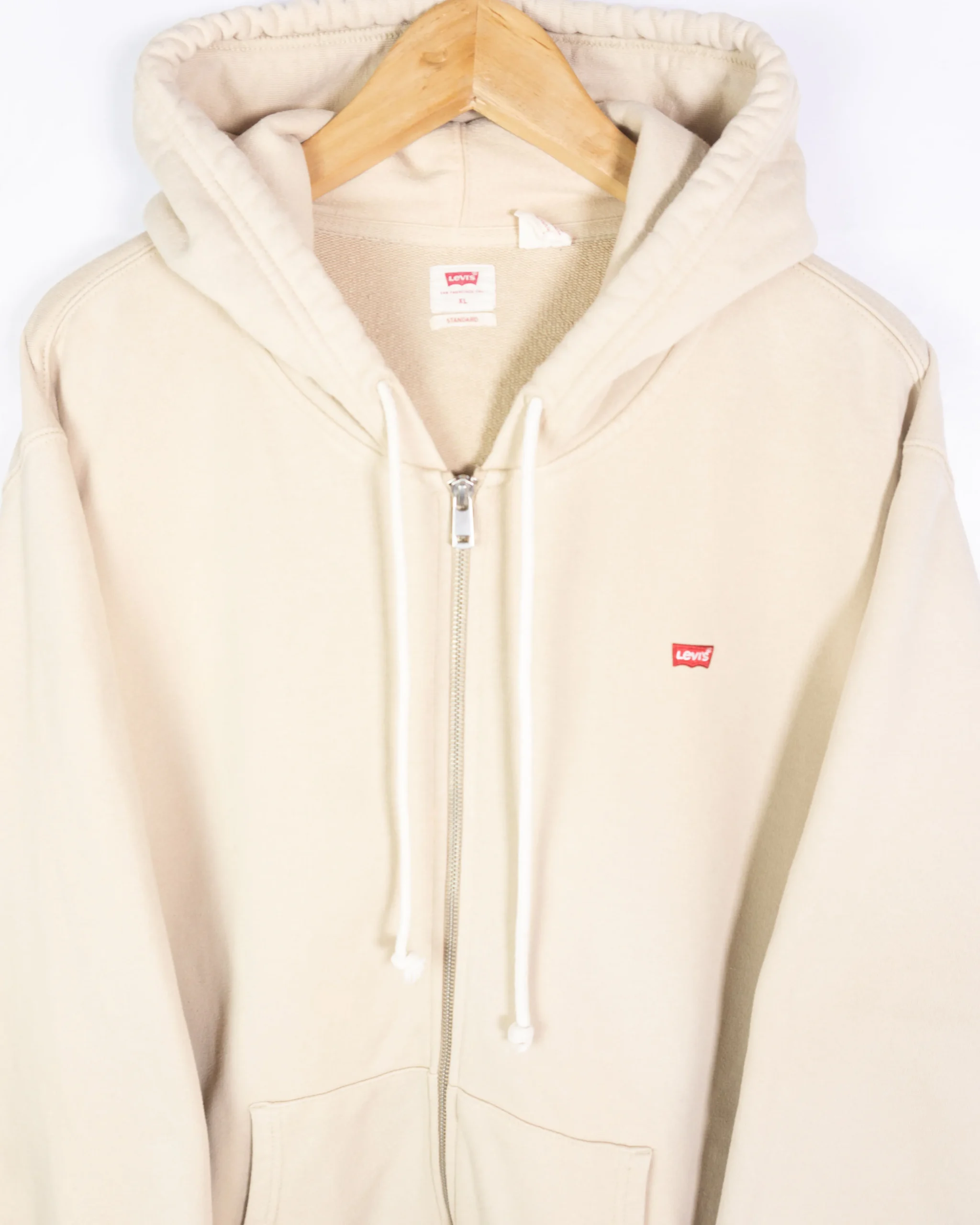 Sudadera con cremallera Levis beige XL - Lacaie Vintage Sudadera con cremallera Levis beige XL - Imagen 2