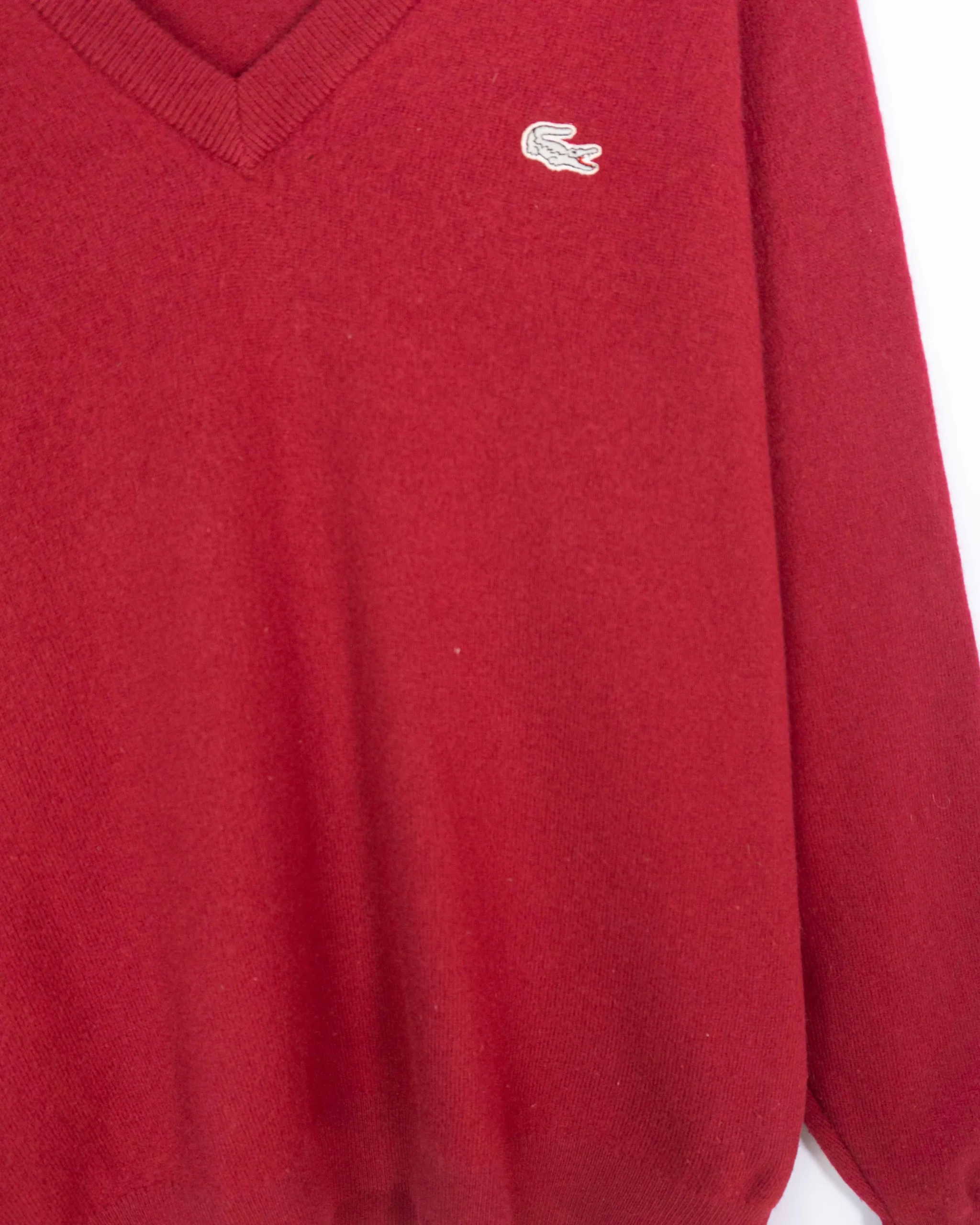 Jersey cuello de pico Lacoste vintage 90s burdeos M - Lacaie Vintage Jersey cuello de pico Lacoste vintage 90s burdeos M - Imagen 3