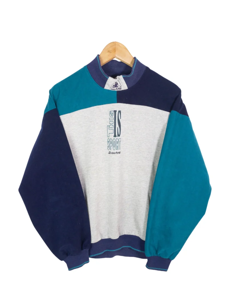 Jersey Austral vintage 90s verde/gris M