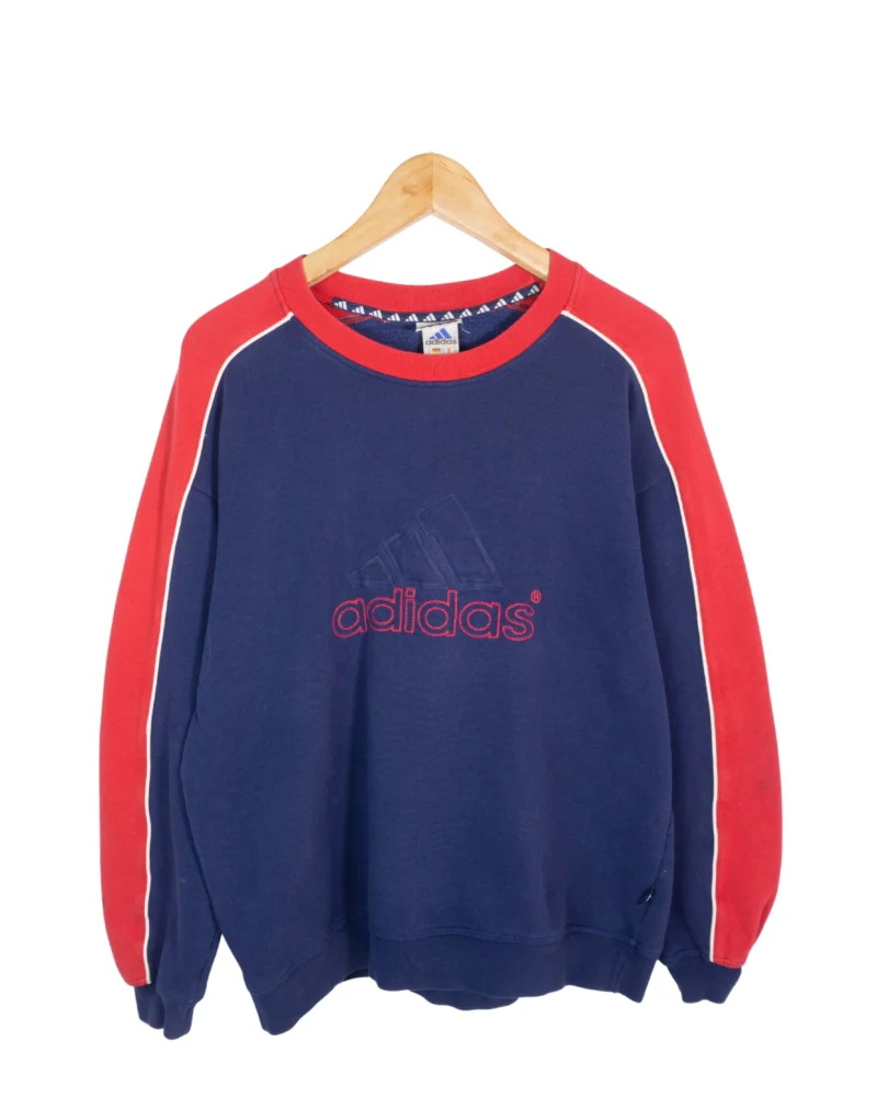 Sudadera Adidas vintage 90s azul marino/rojo S