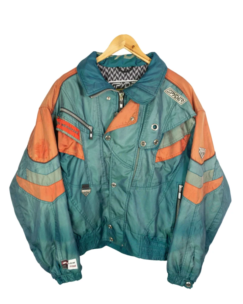 Abrigo Spyder vintage 90s verde/rojo L