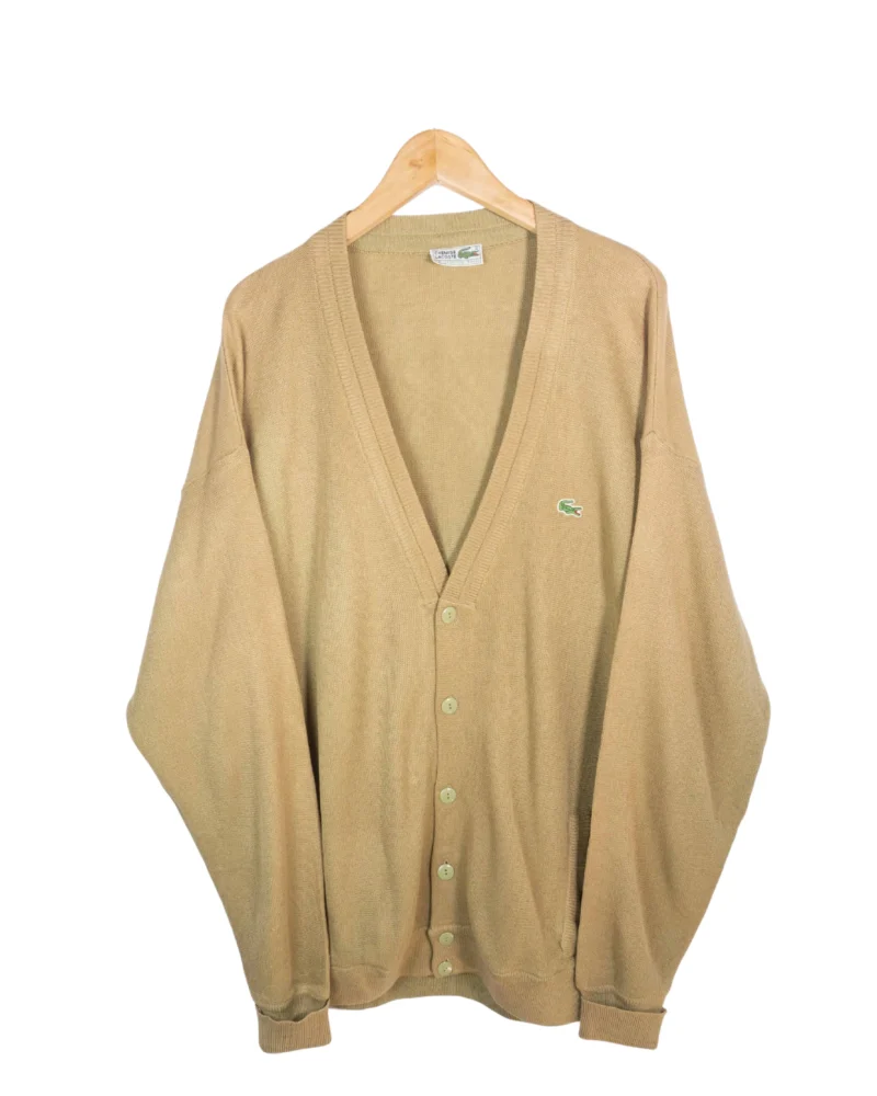 Cárdigan Lacoste vintage 90s marrón XXL
