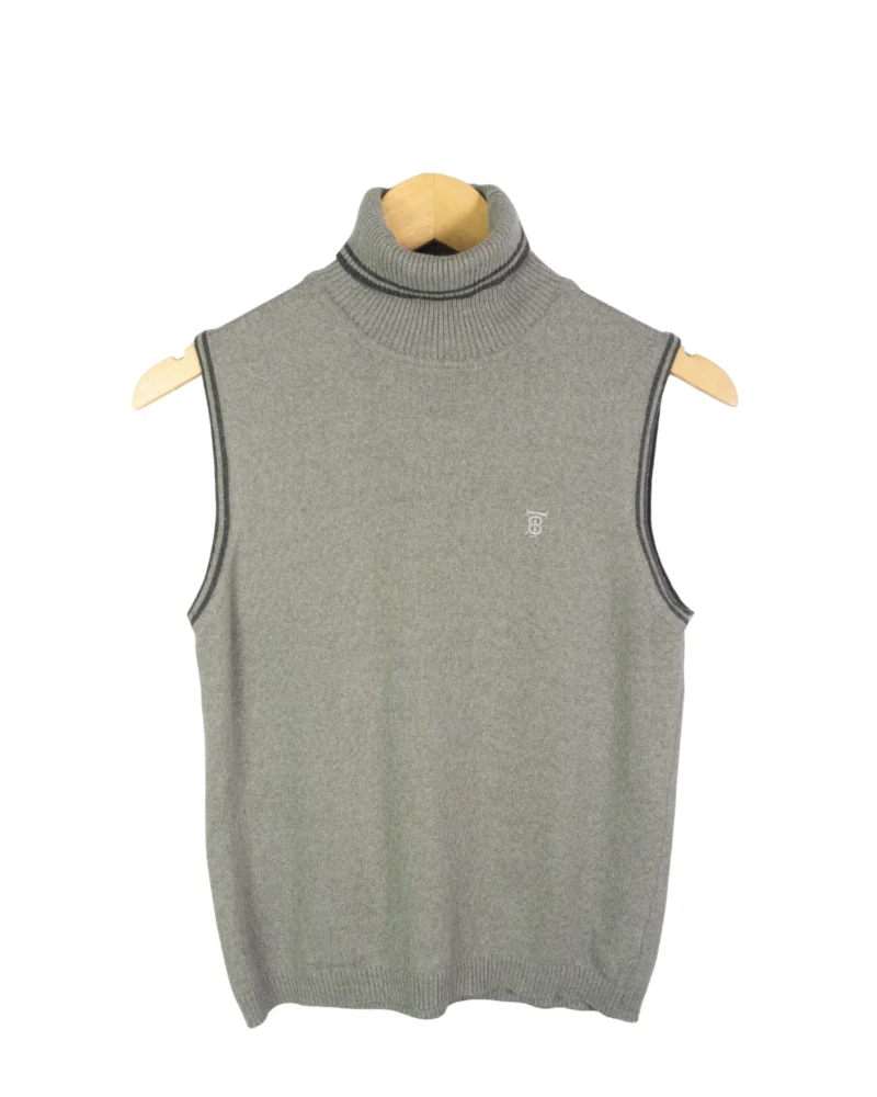 Chaleco cuello alto Thomas Burberrys vintage 00s gris M