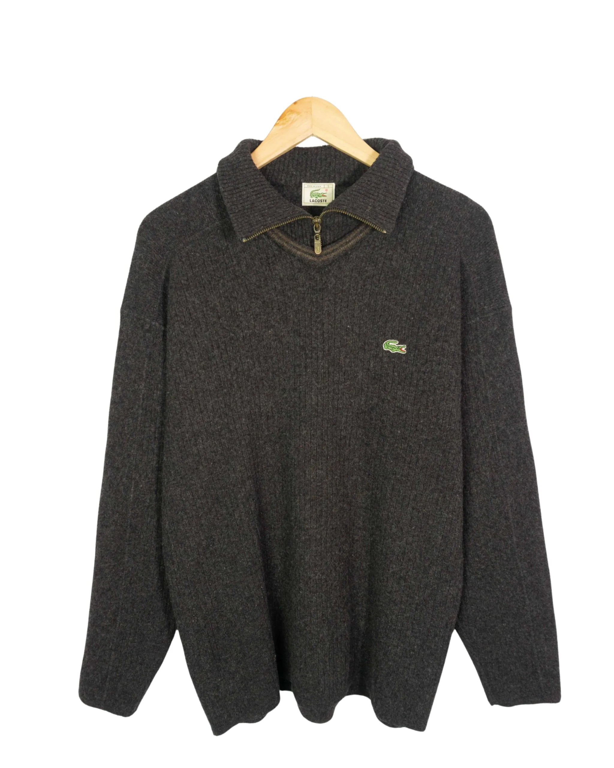 Jersey gris Lacoste vintage 90s M - Lacaie Vintage Jersey gris Lacoste vintage 90s M