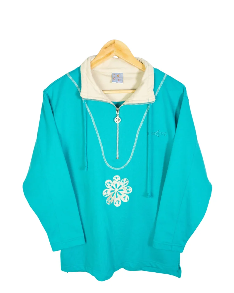 Jersey 1/4 zip Boomerang vintage 90s verde S
