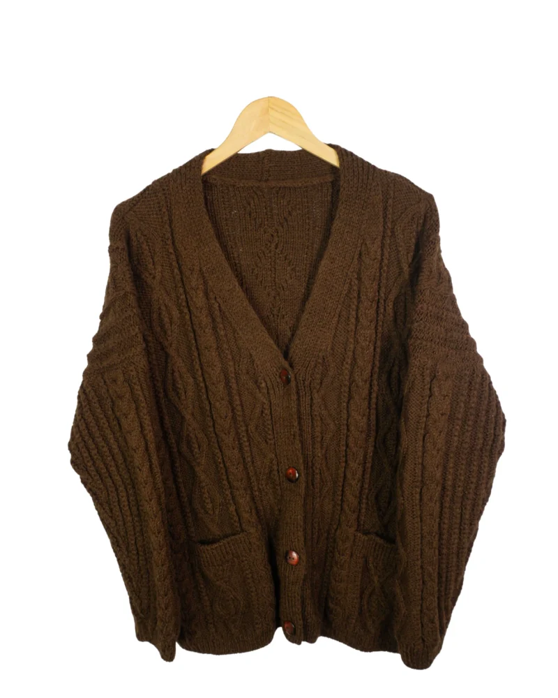 Cardigán con textura vintage 90s marrón L