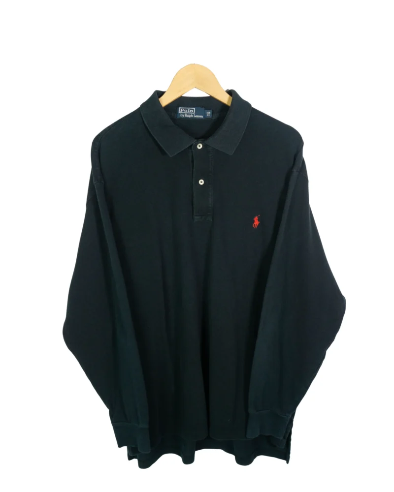Polo manga larga Ralph Lauren vintage 00s azul marino XXL