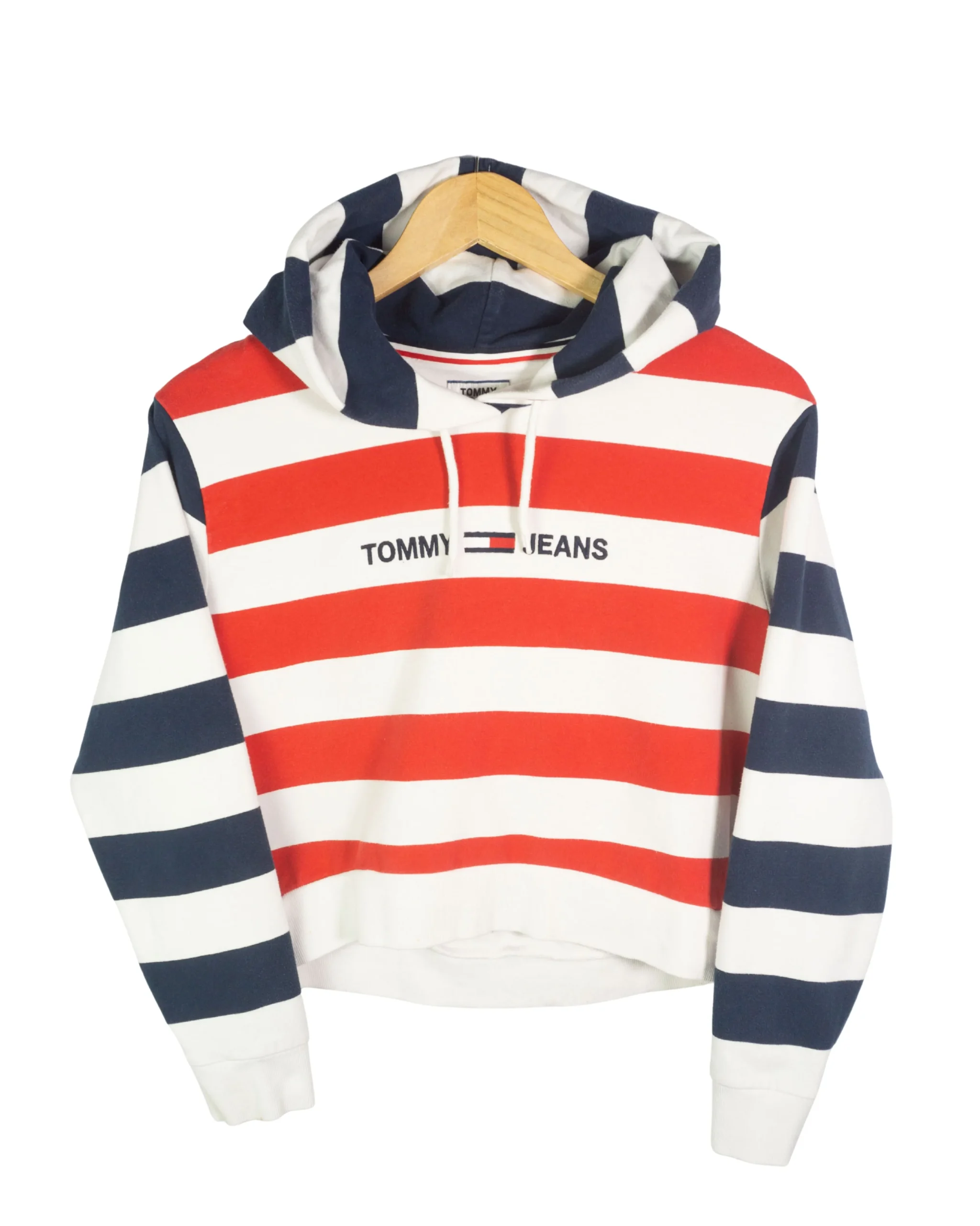 Sudadera crop Tommy Jeans azul marino/rojo/blanco S - Lacaie Vintage Sudadera crop Tommy Jeans azul marino/rojo/blanco S