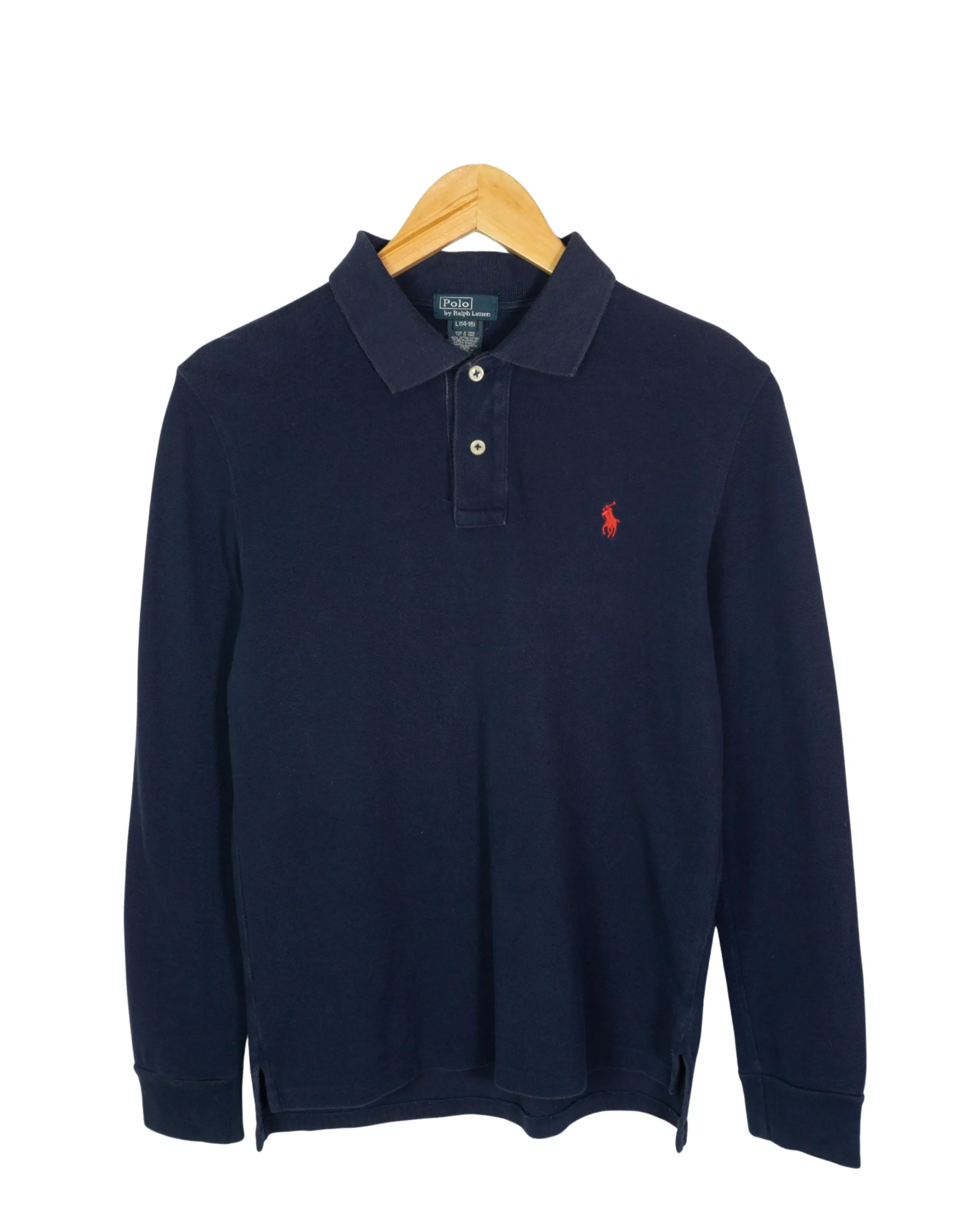 Polo manga larga Ralph Lauren vintage azul marino XS - Lacaie Vintage Polo manga larga Ralph Lauren vintage azul marino XS